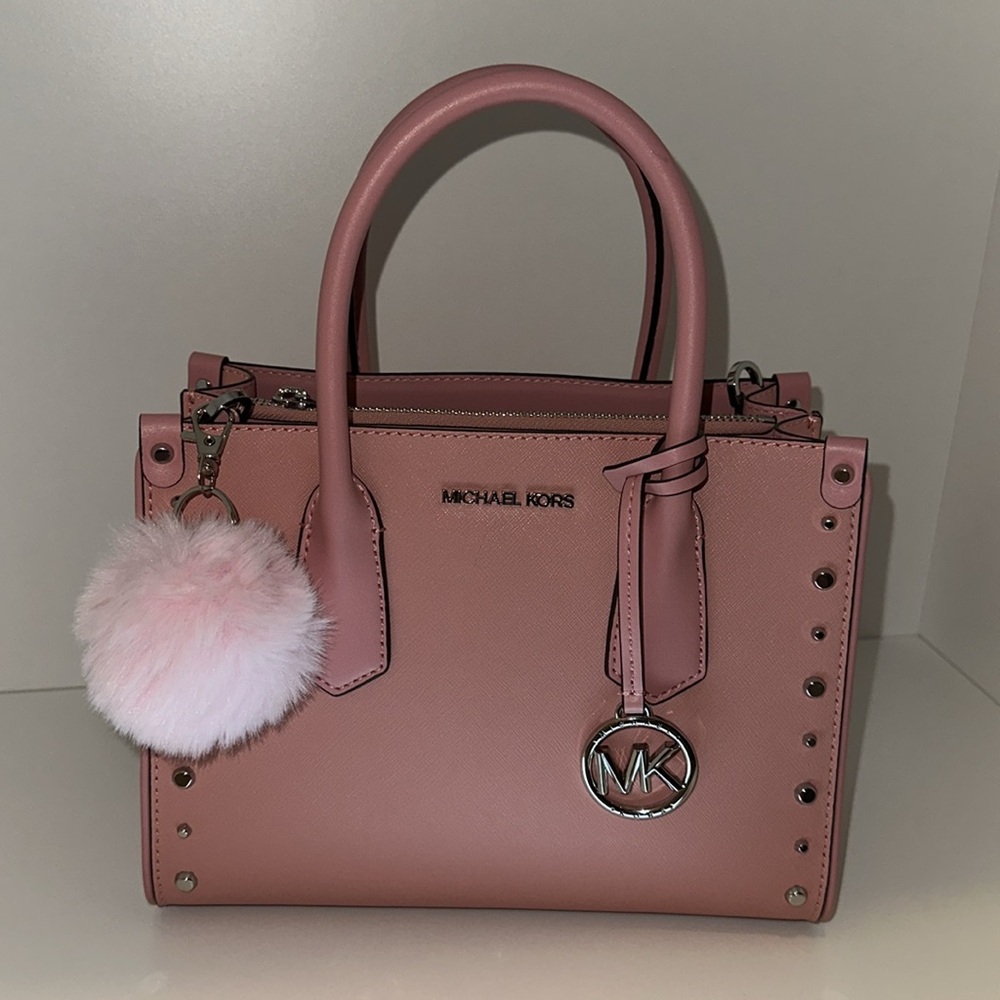 Pink Fluffy Keychain Accessory - Picture 2 of 3